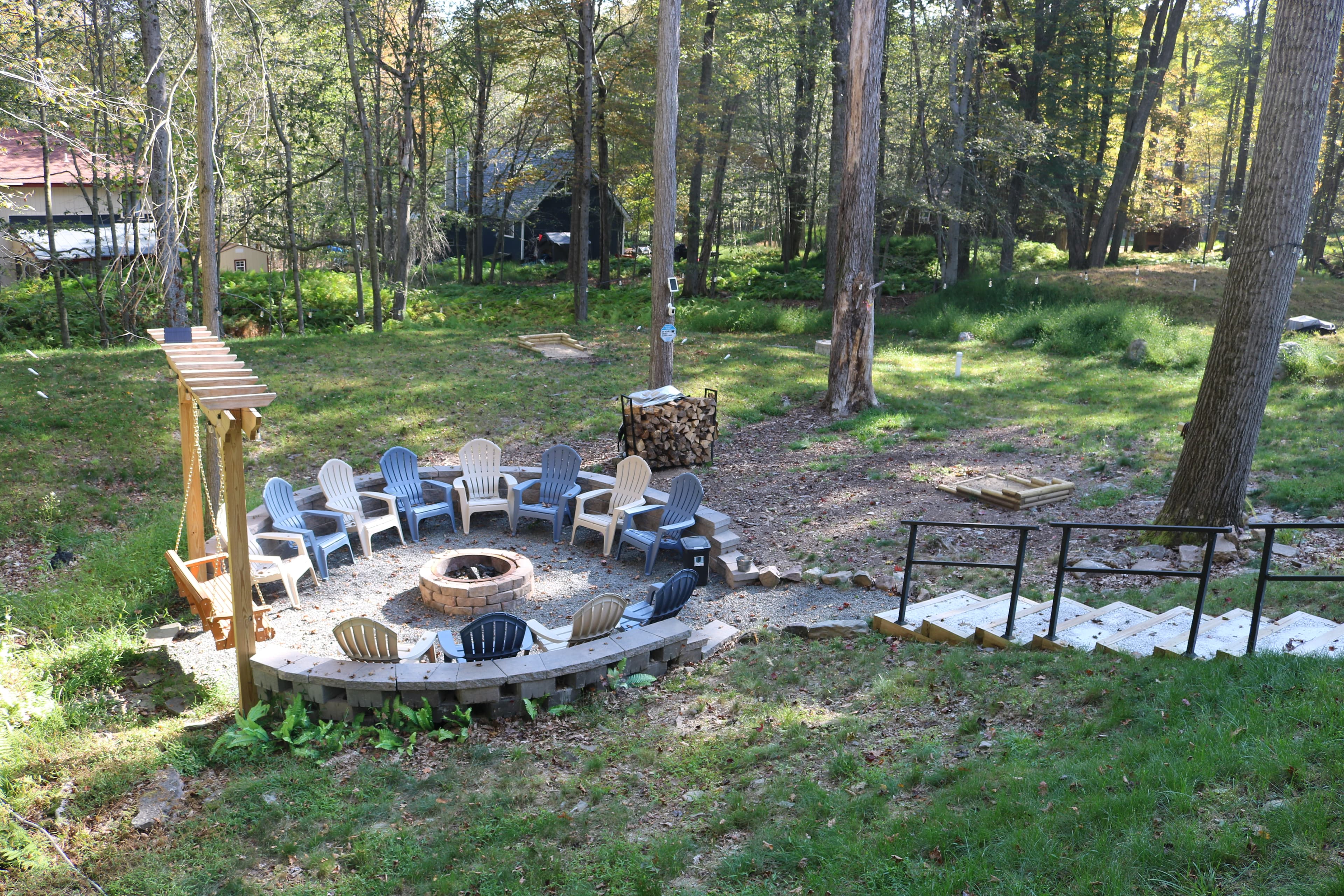 Firepit with seating for 16