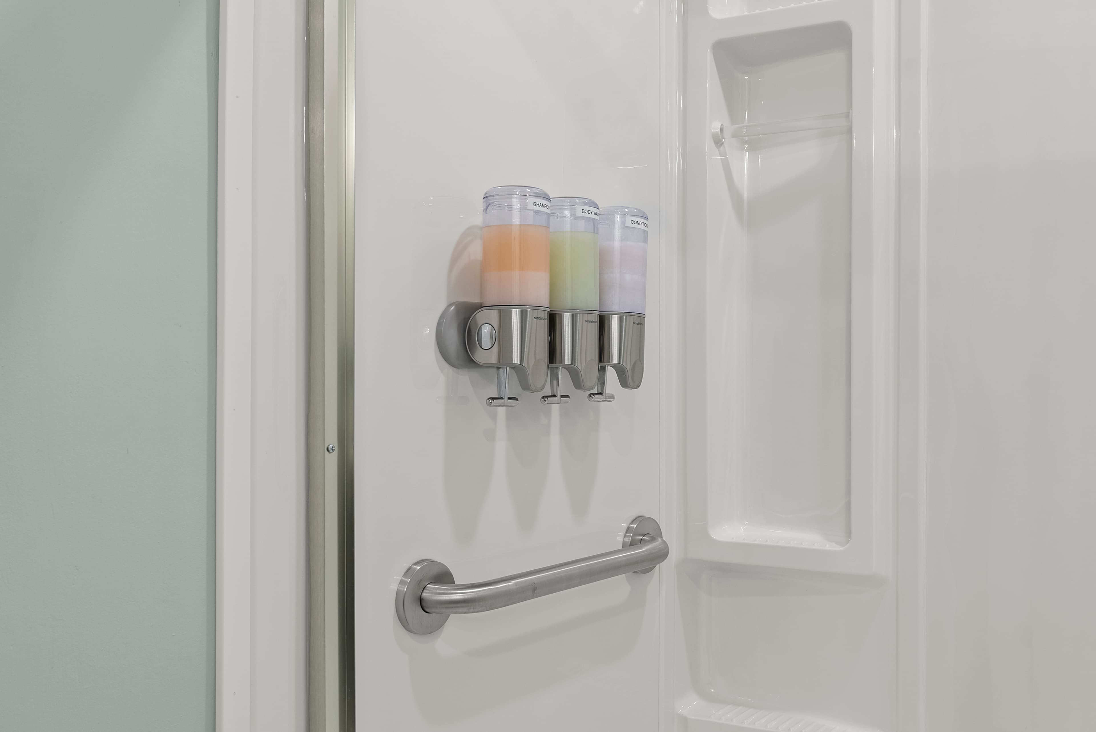 All bathrooms stocked with body wash, shampoo,&conditioner for your convenience. 