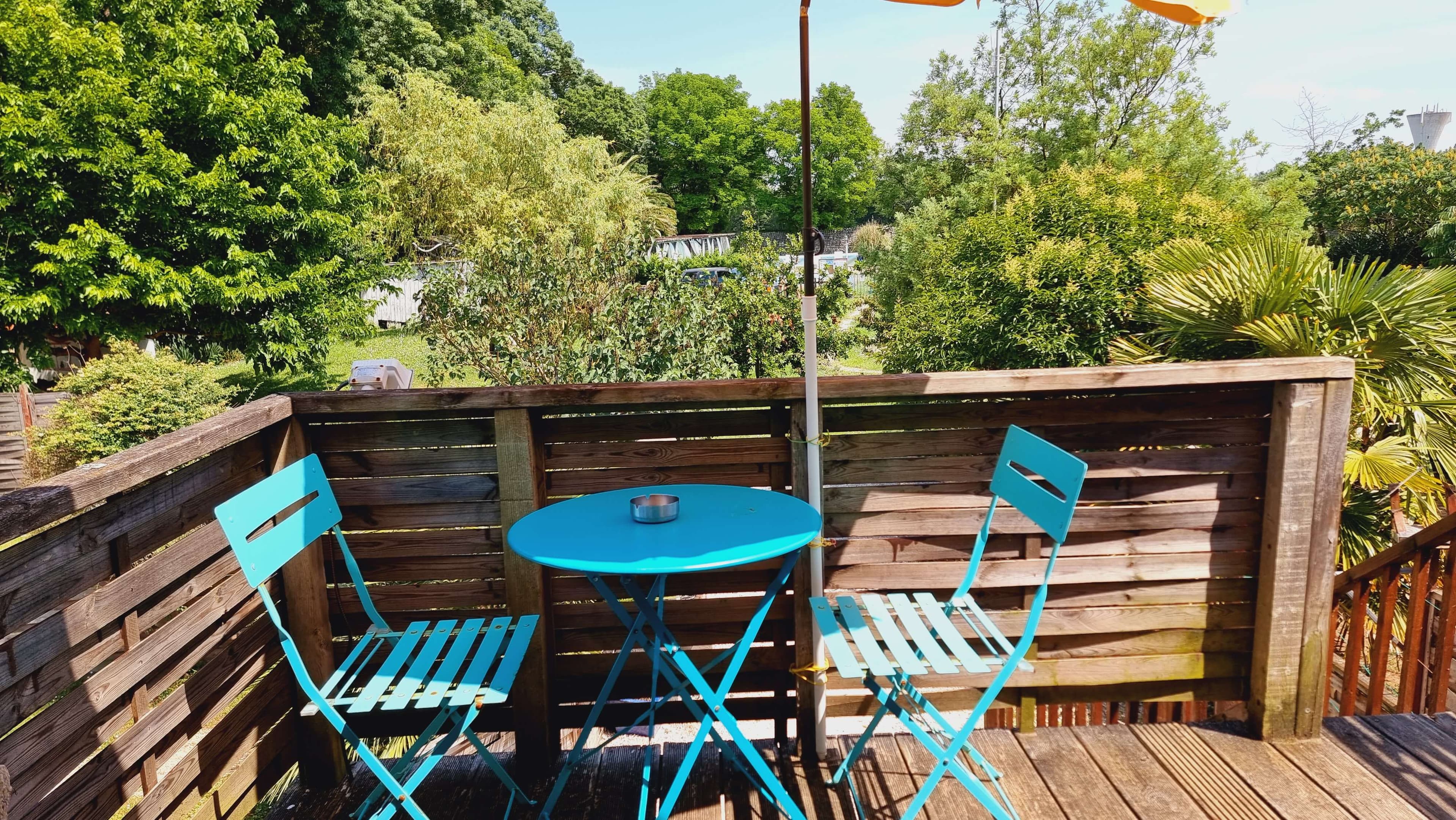 Intimate dining spot on private terrace