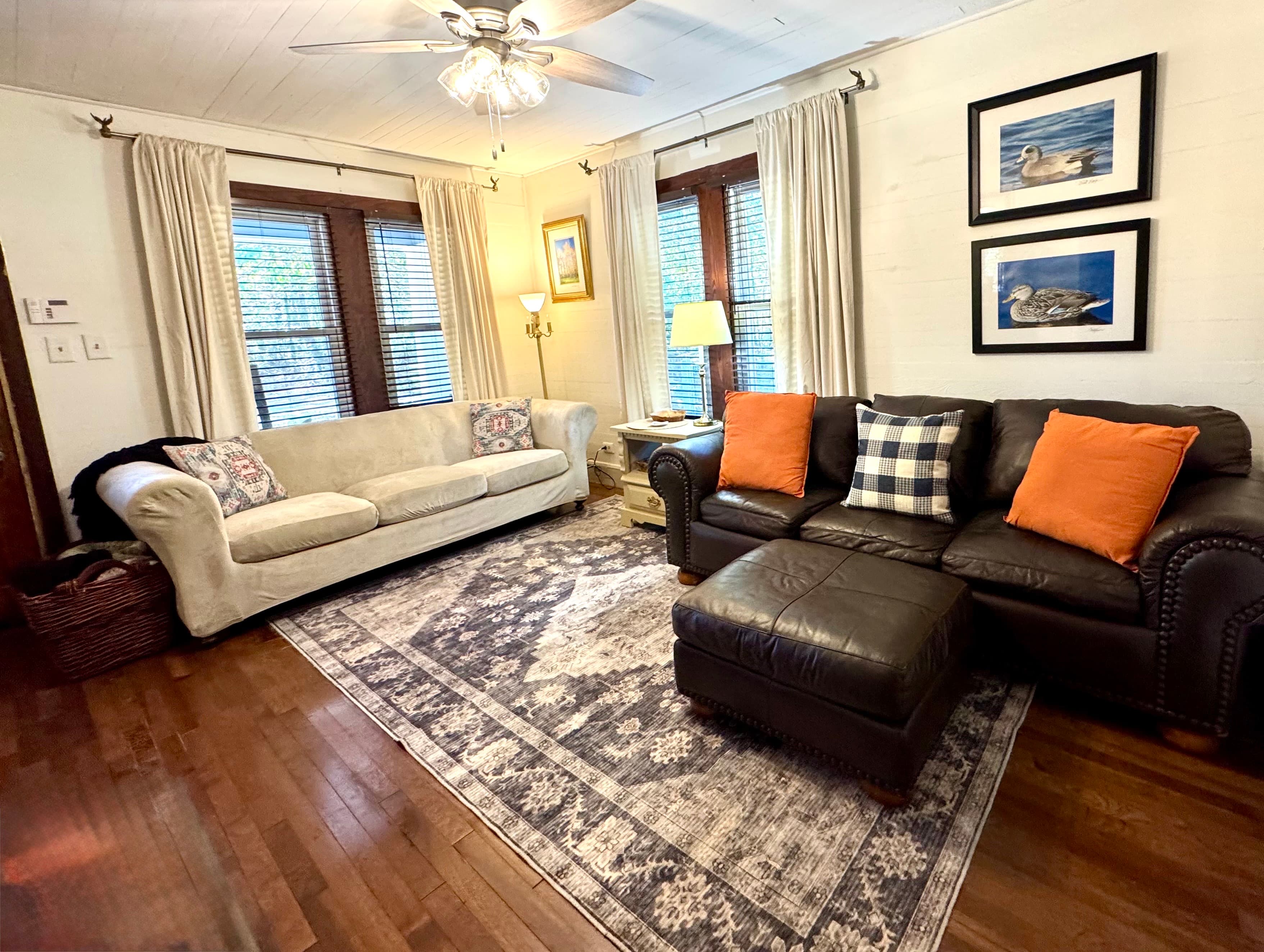 Large den with 2 huge sofas and lots of sunlight 