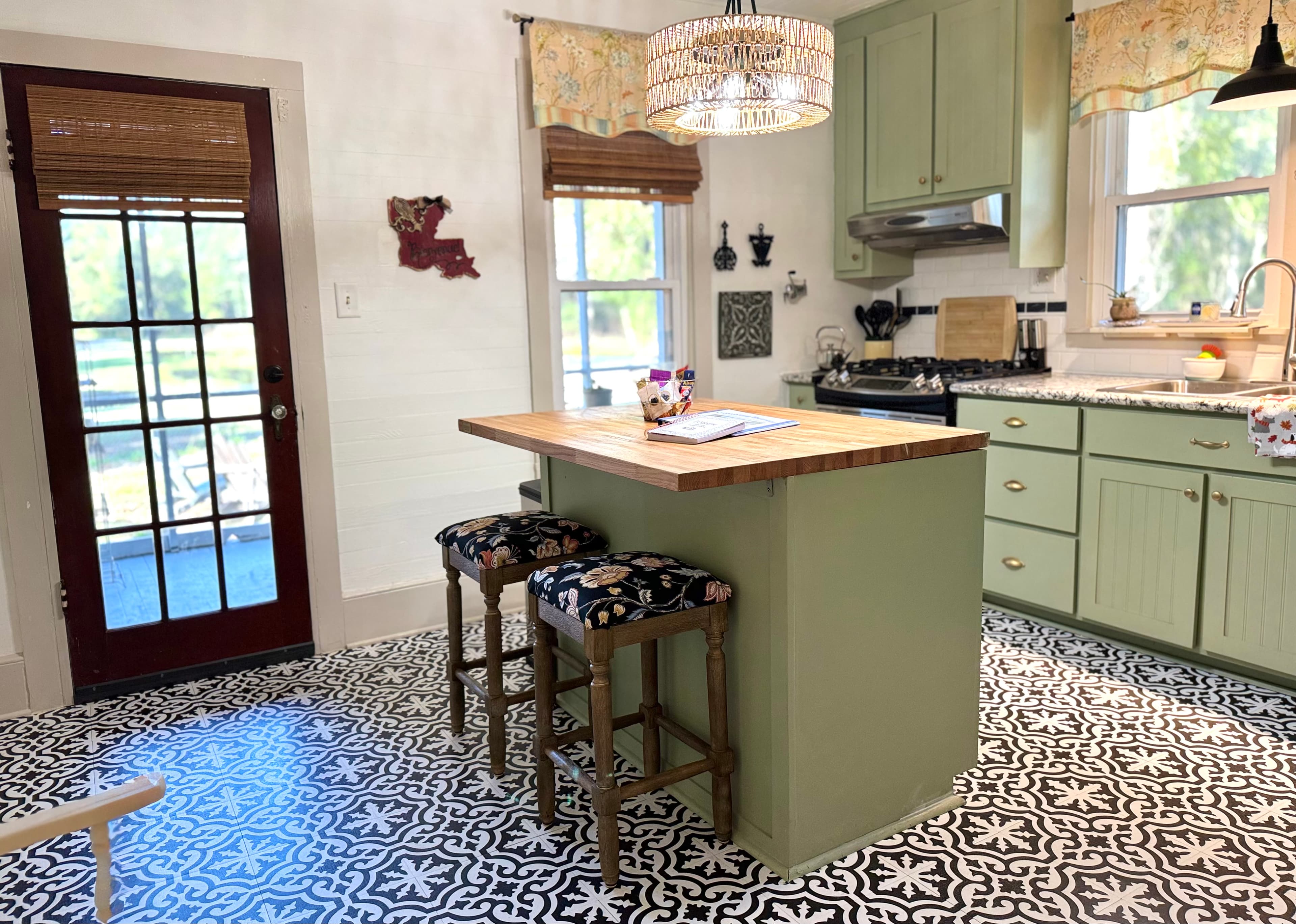 Lots of natural sunlight in our large kitchen