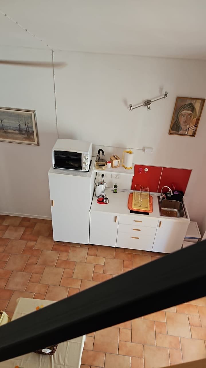fully organized kitchen, you find everithing here, from paper to soap, kettler, coffee machine