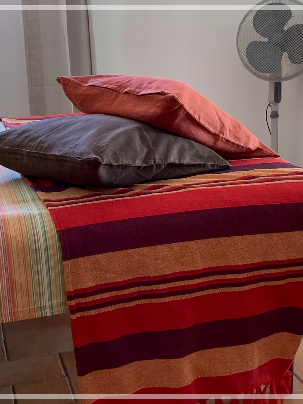 Orange studio is full of warm colours, details. we use natural materials for linen