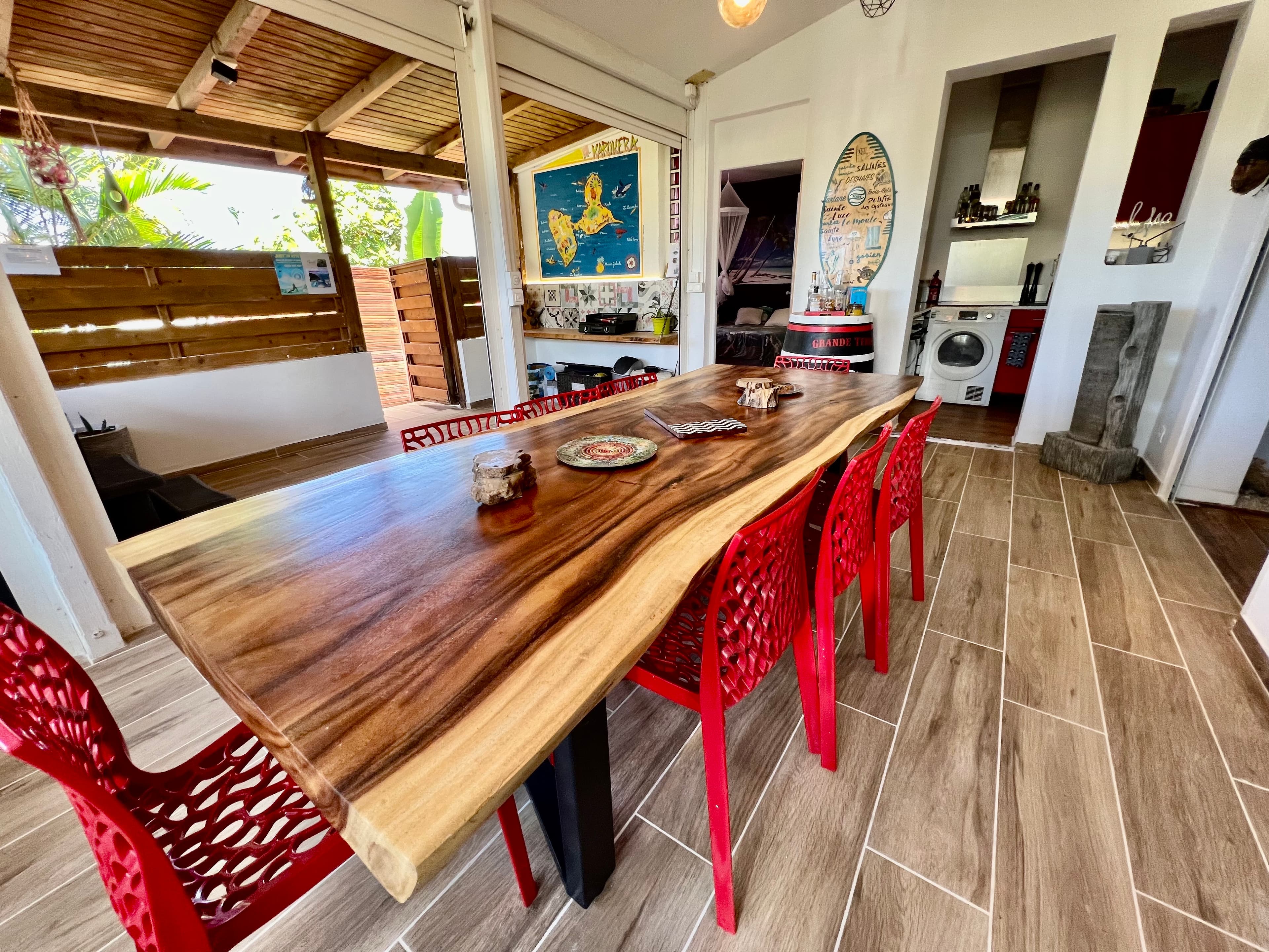 Terrasse vue table 2 - Ti Kaz Coco Poyo - Sainte Anne - Guadeloupe