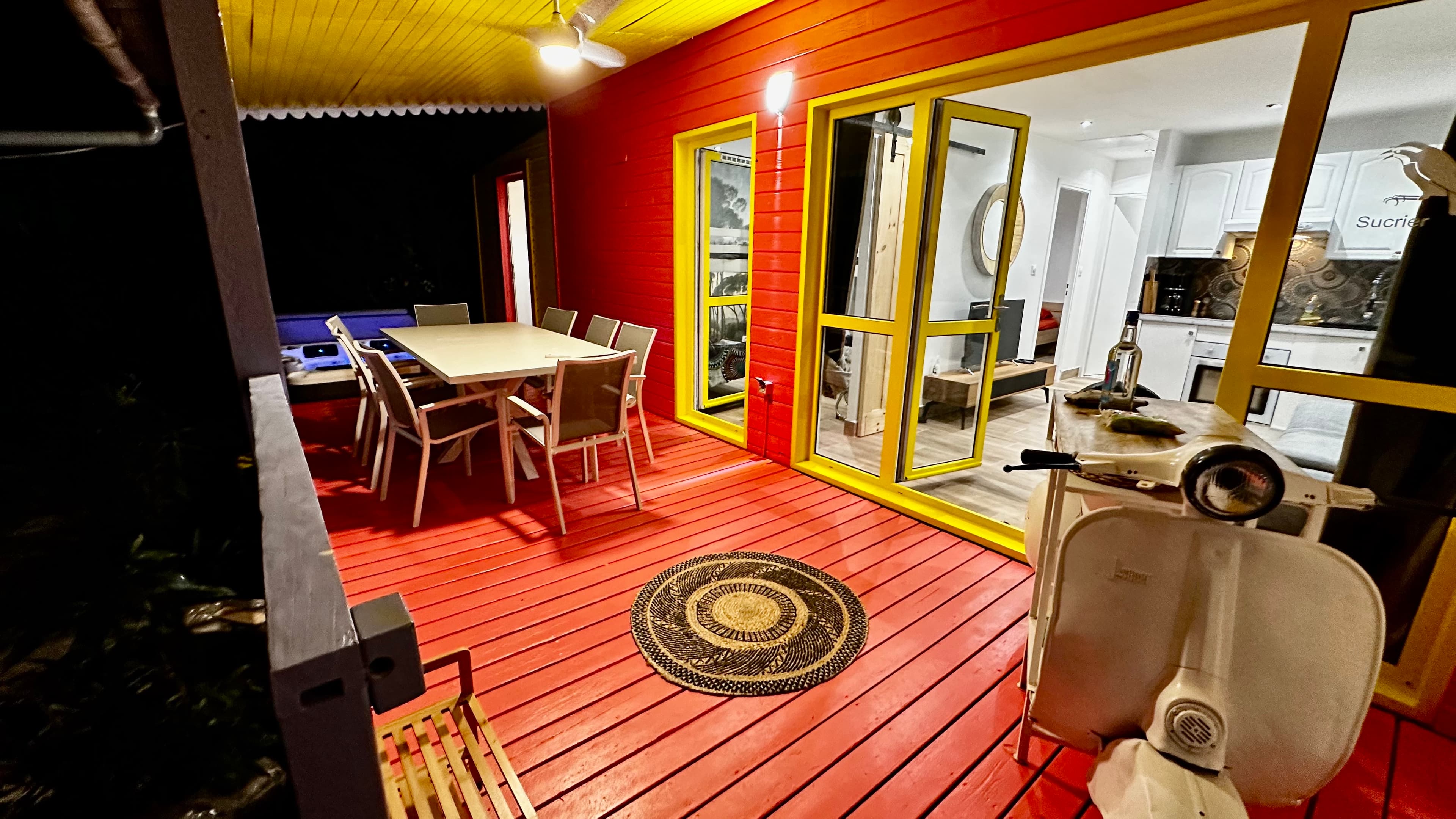 Terrasse by night vue 2 Ti Kaz Coco Jungle - Petite Anse - Moutchy - Bouillante - Basse Terre - Guad
