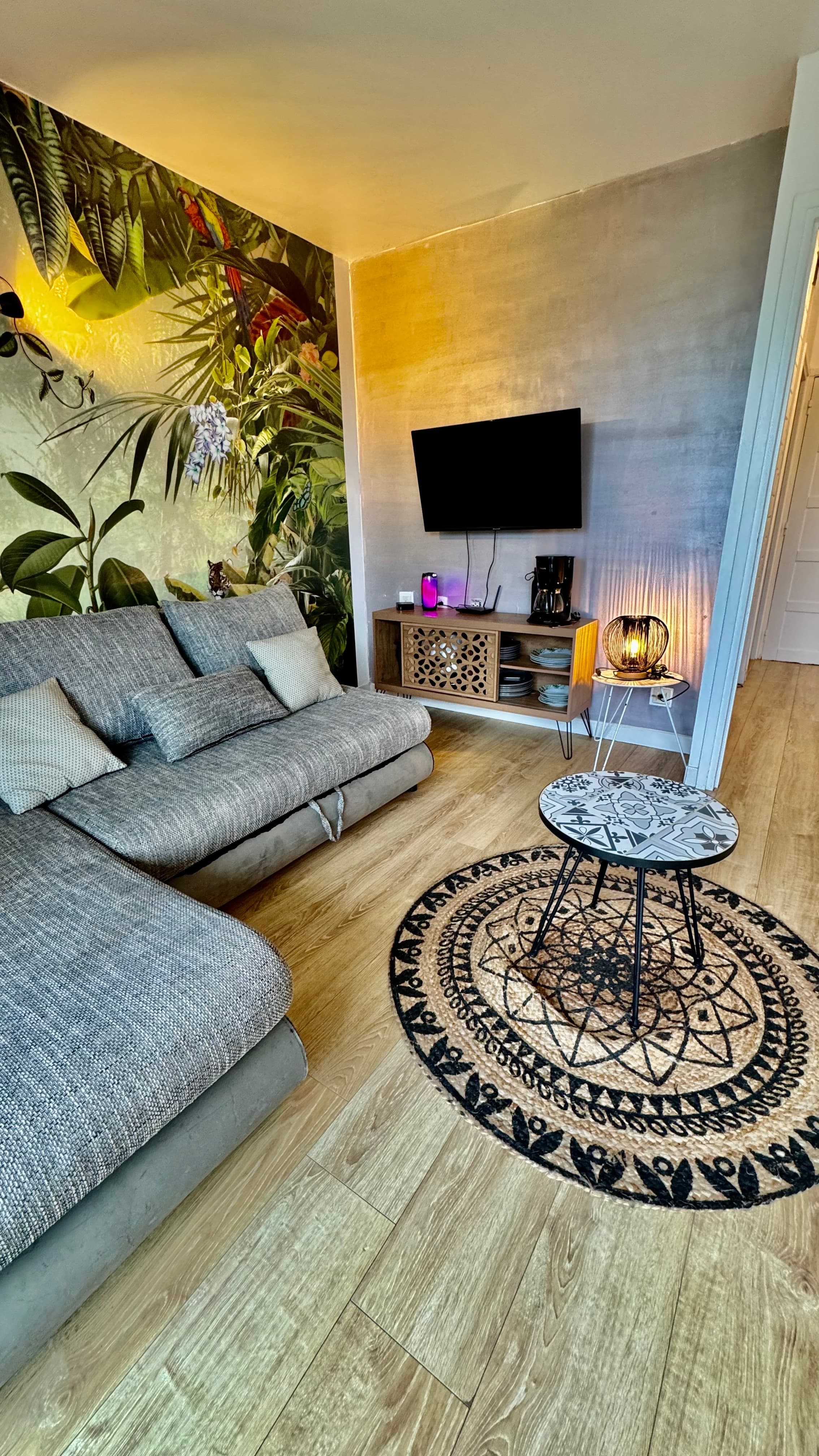 Salon et TV Appartement BIKINI ET MARTINI Résidence MANGANAO