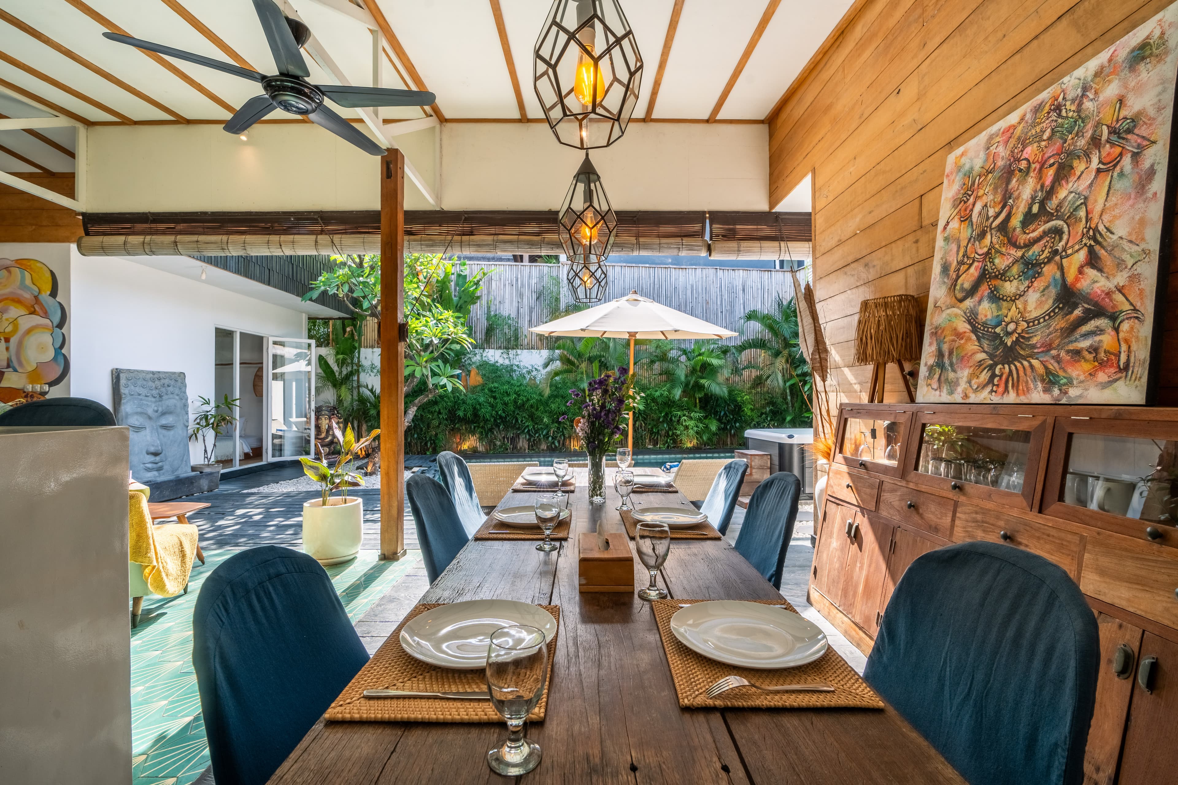 Salon table à manger vue 1 - Villa SHAKTI Canggu - BALI