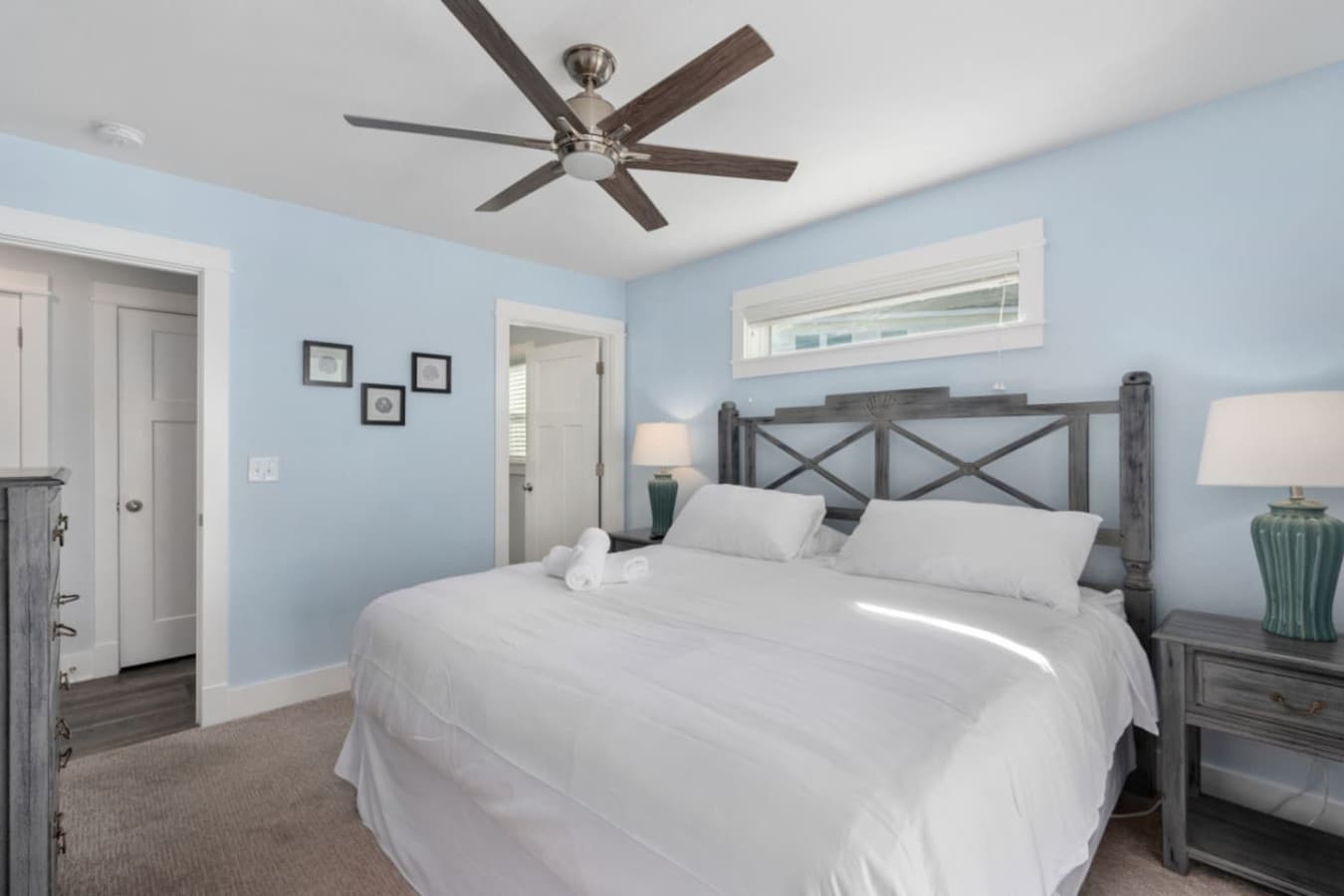 Serene sleeping space w/ coastal accents & plenty of room to unwind