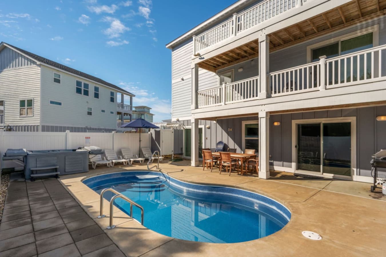 Private pool area beneath the home, ideal for sunny afternoons
