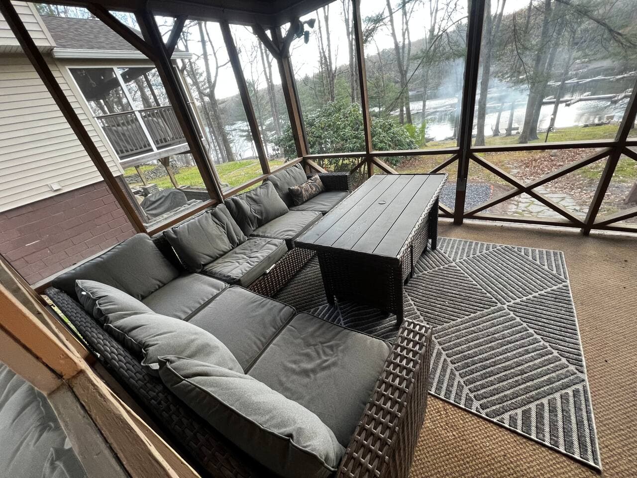 Beautiful back porch with a view