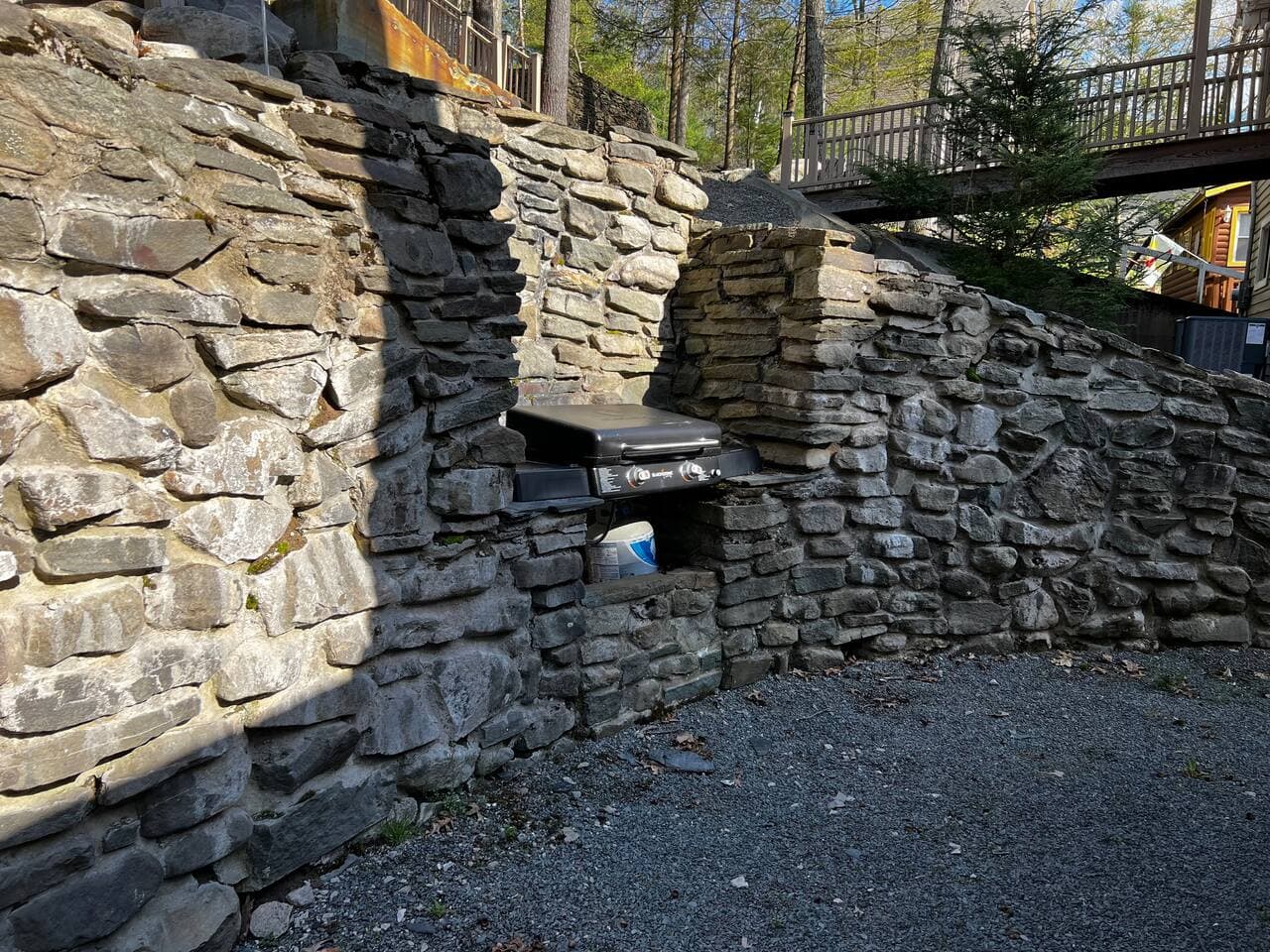 Large grill set in original stone