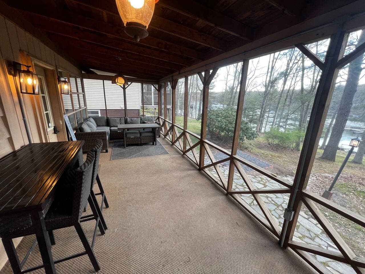 Enjoy the enclosed patio with a amazing view