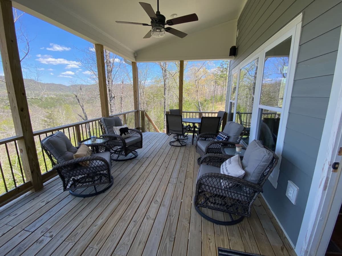 A comfortable spot to relax while enjoying the view.
