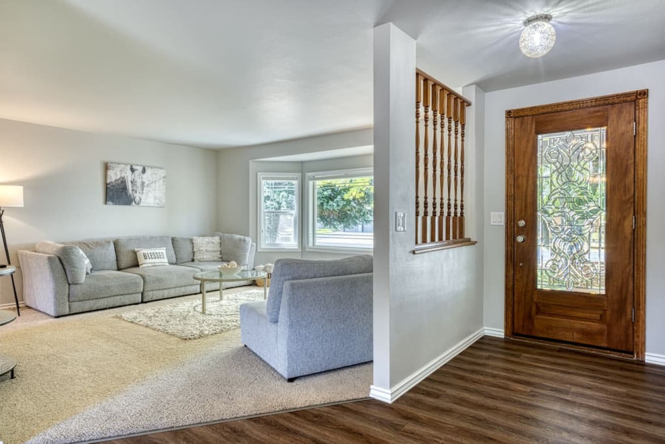 Front door area looking towards family room