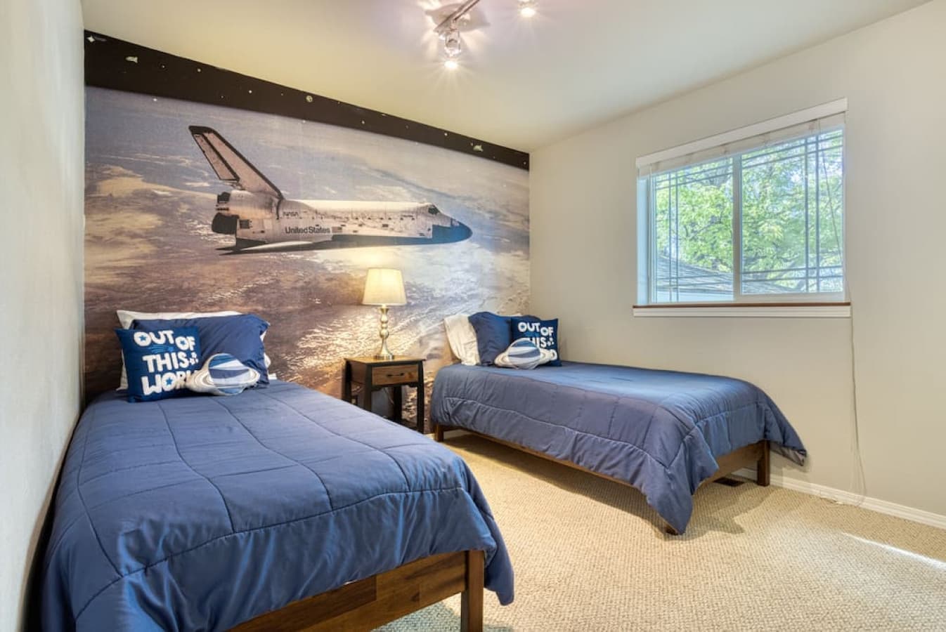 Guest bedroom with x2 twin beds on the top floor