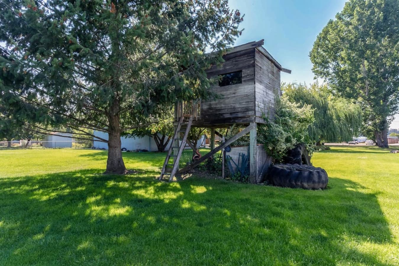 Treehouse with ladder access. Adult supervision required.