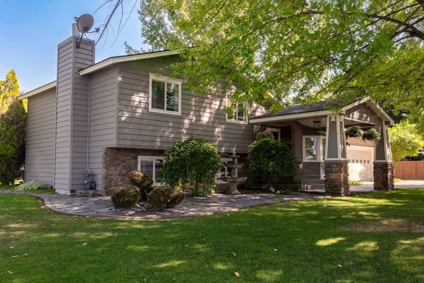 Angle view of the front of the house