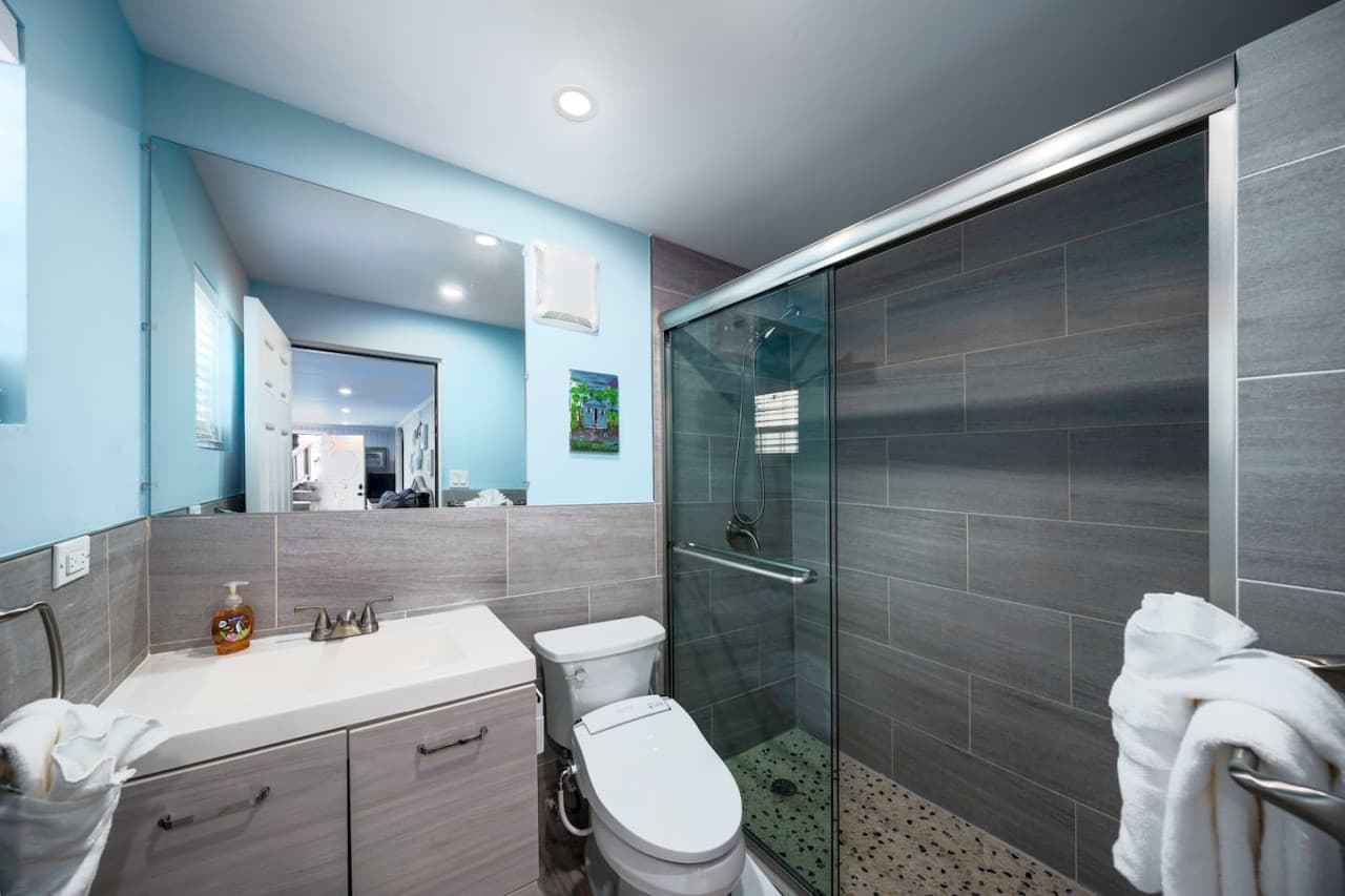 Downstairs bathroom with bidet!