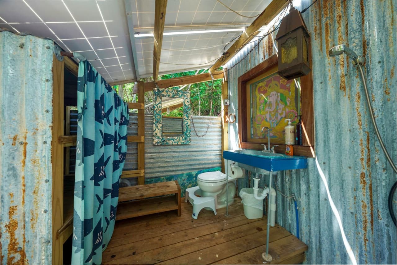 Outdoor bathroom and shower!