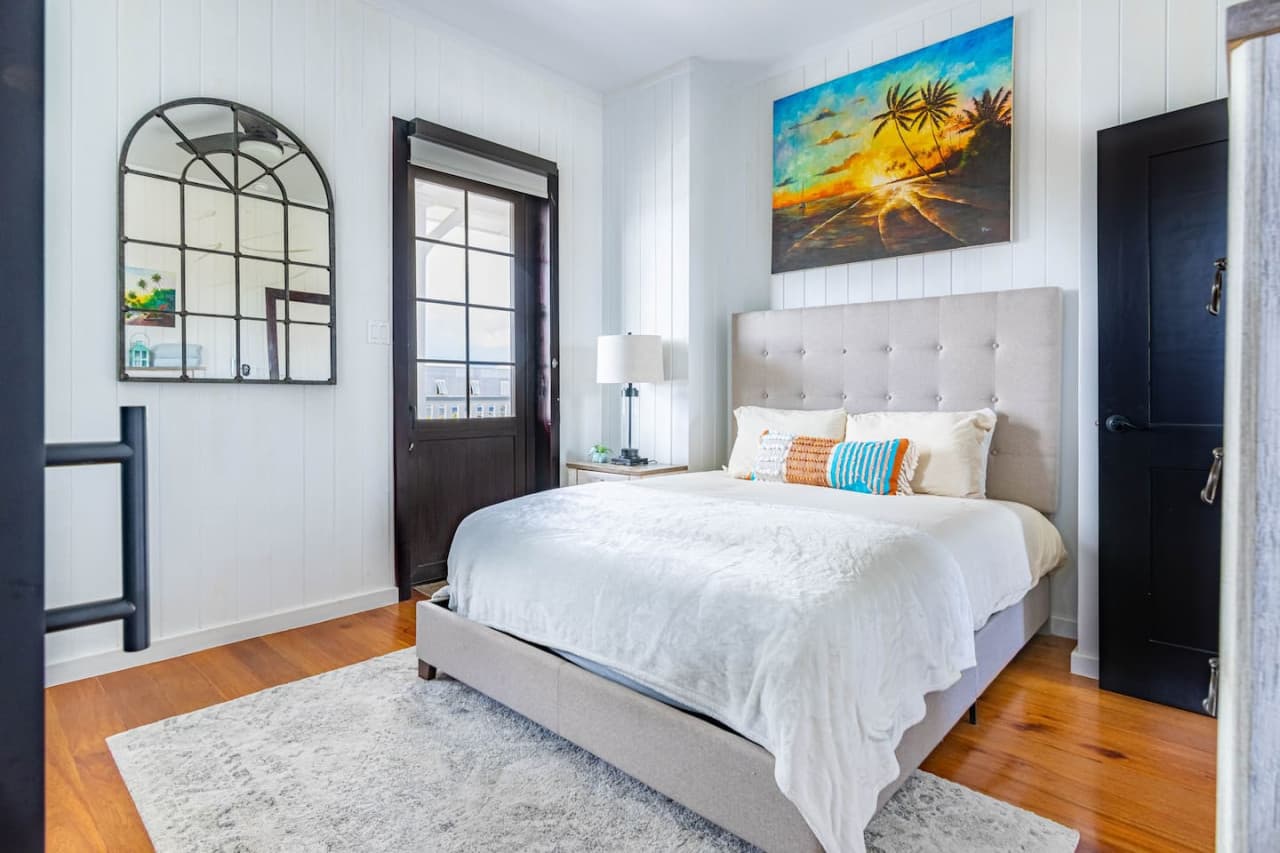 Guest Bedroom 2 - Second Floor showing door to balcony.