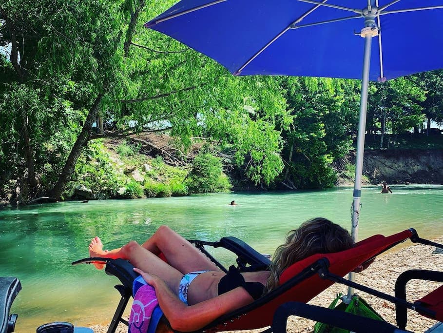 Guests can relax Riverside in provided zero gravity chairs! 
