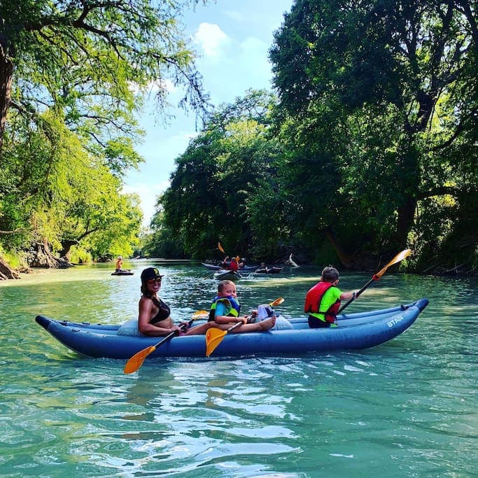 We have single and double, (or in this case triple) kayaks!