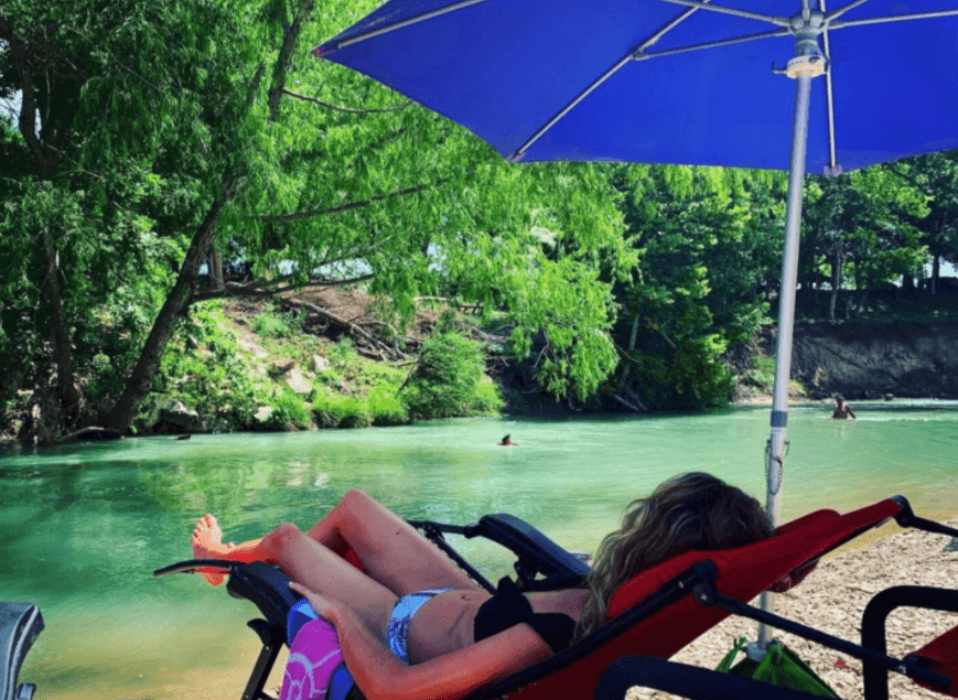 Guests can relax Riverside in provided zero gravity chairs! 