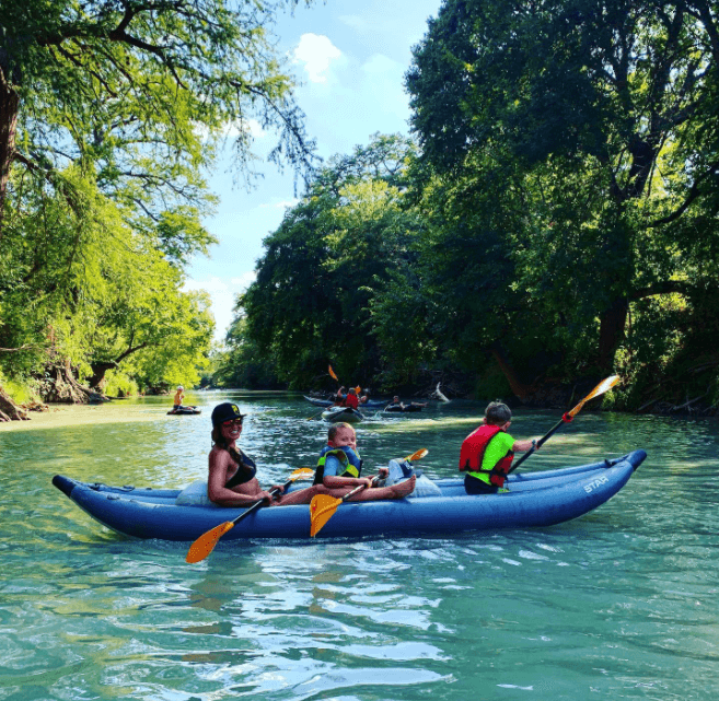 We have single and double, (or in this case triple) kayaks!