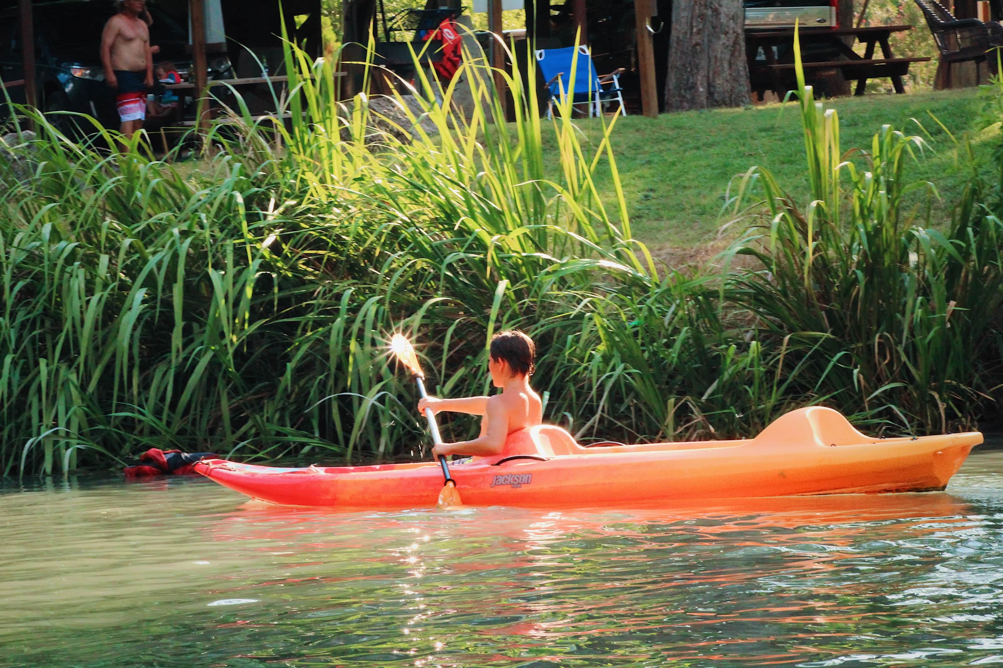 We keep both 1 seater & 2 seater kayaks on property for you to use