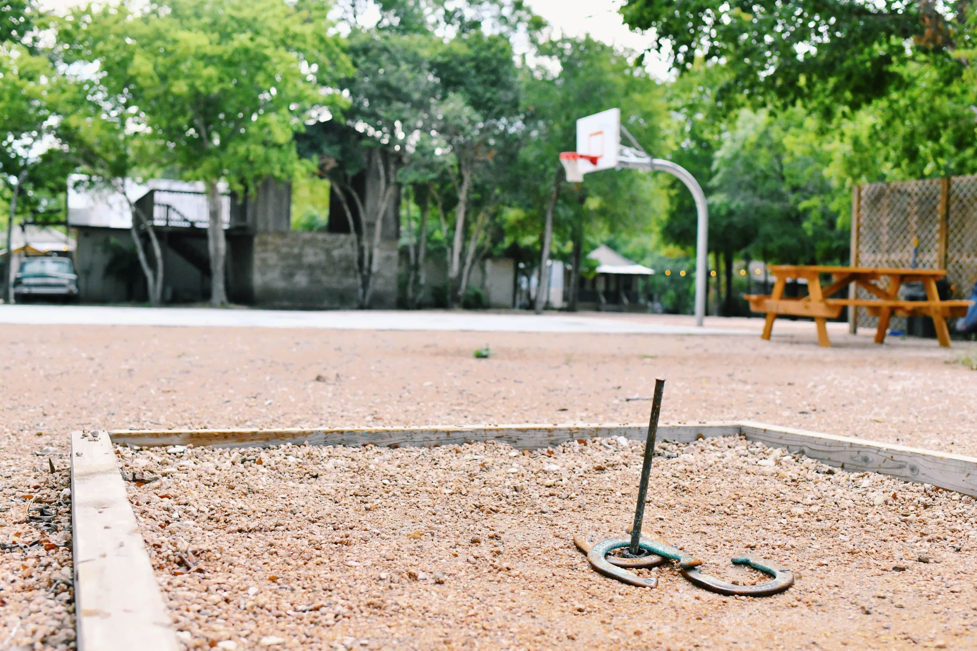 We have several horseshoe pits for you to enjoy