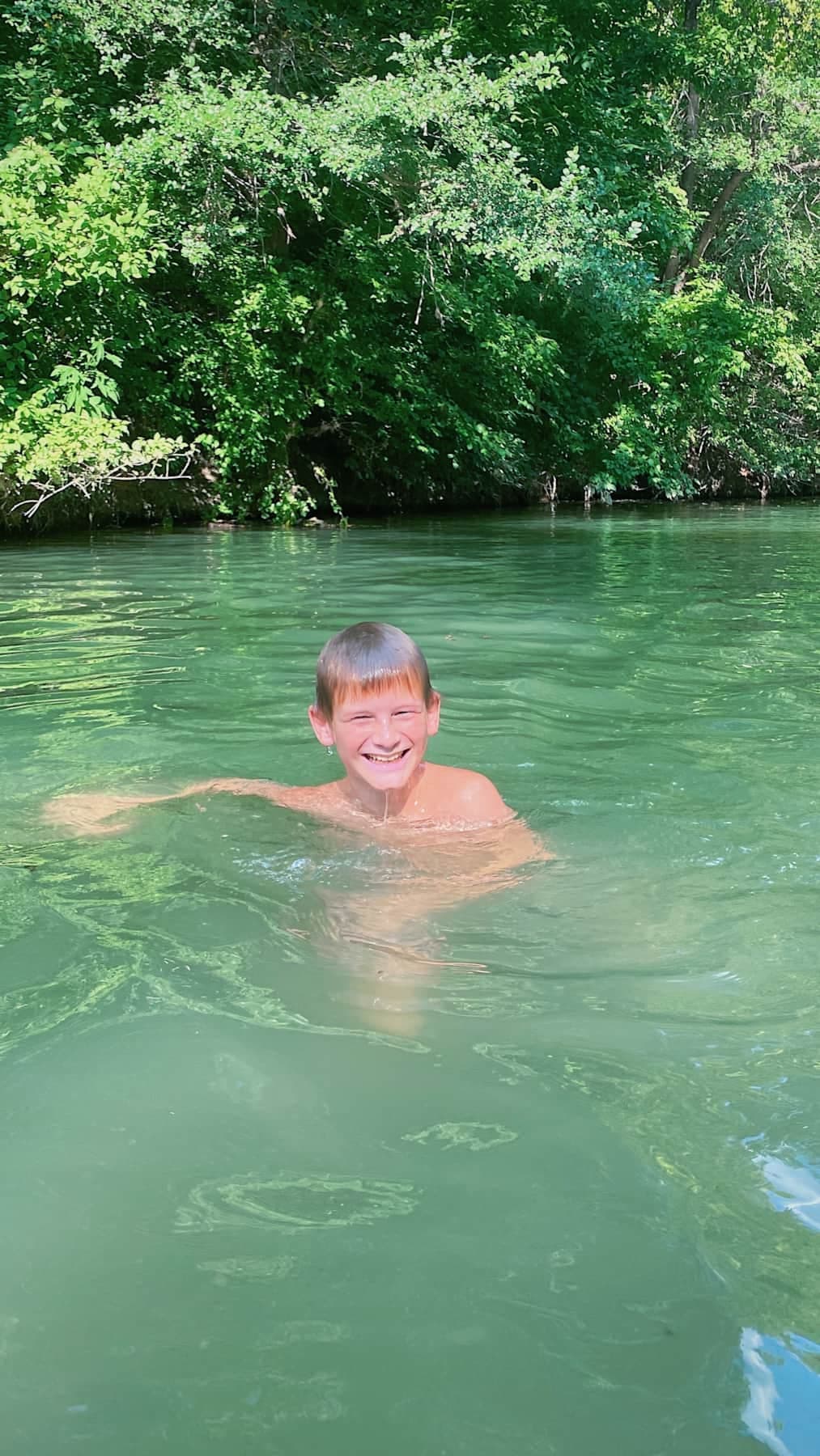 Spring fed Cibolo Creek makes a great summer swimming hole