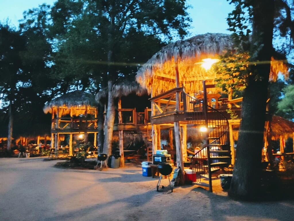 2 story cabanas are beautiful at night!