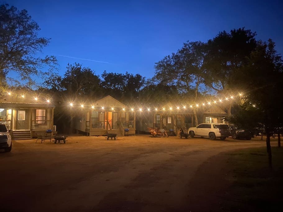 Property is lit up a night for safety.