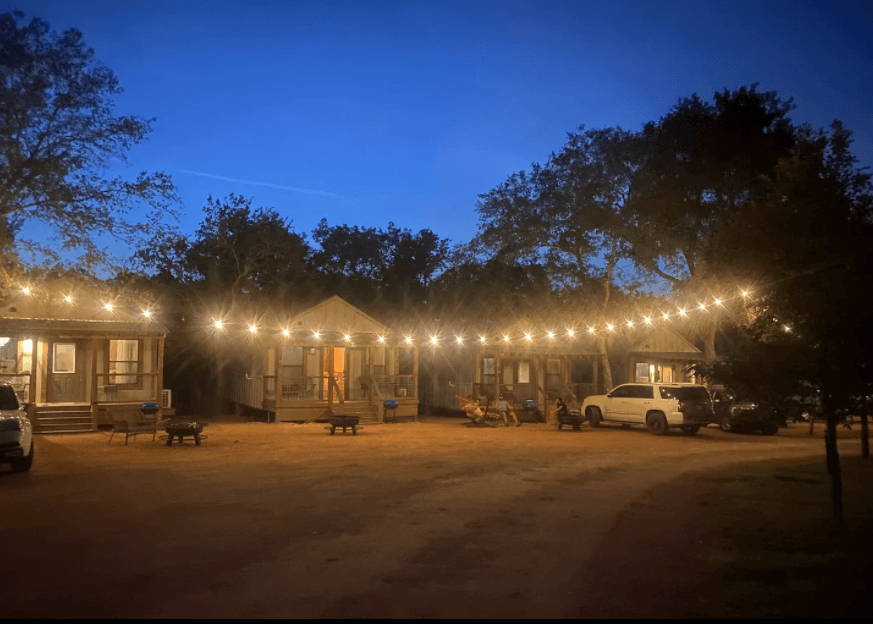 Property is lit up a night for safety.