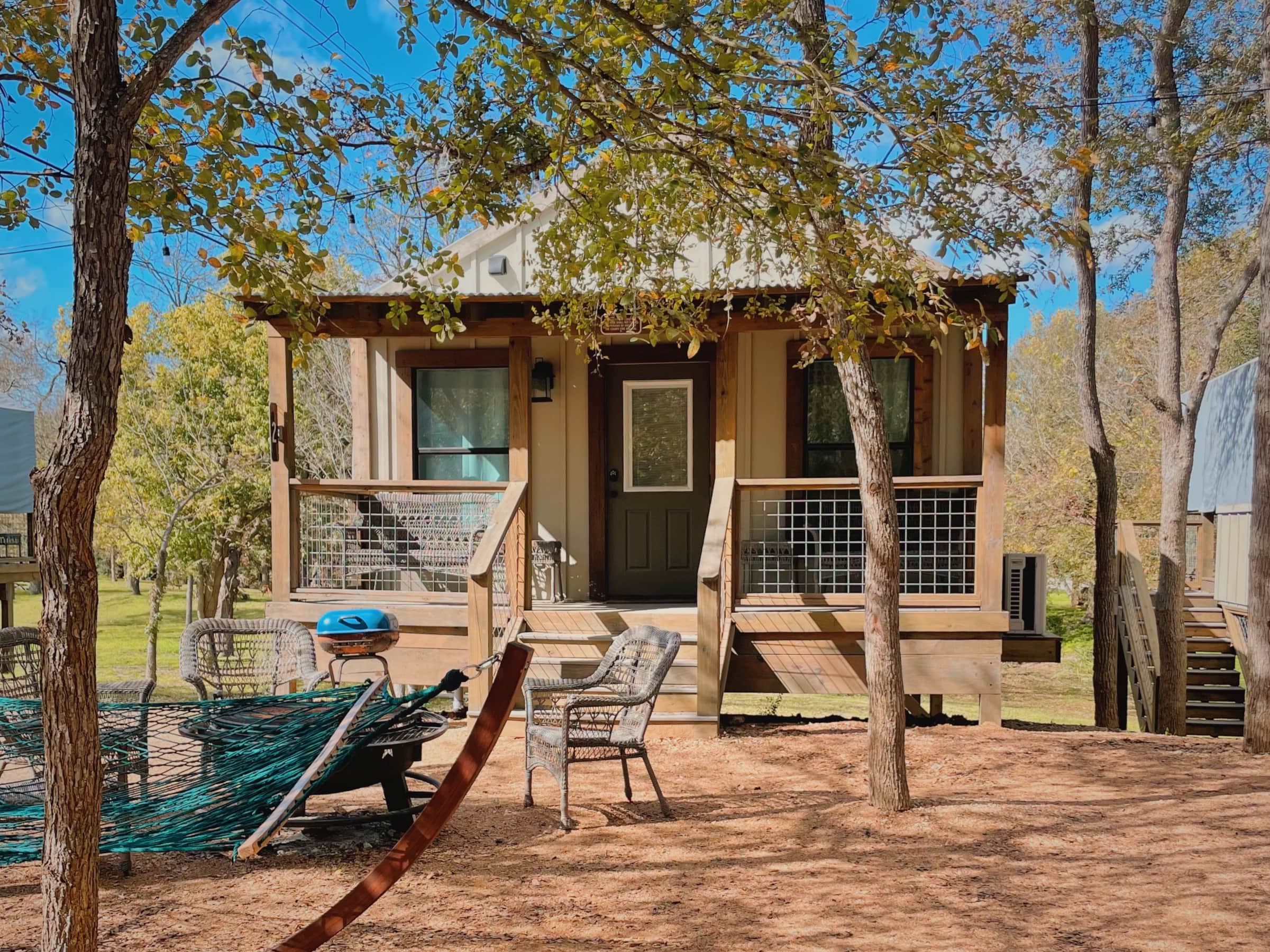 Benches, chairs, and hammocks are available!