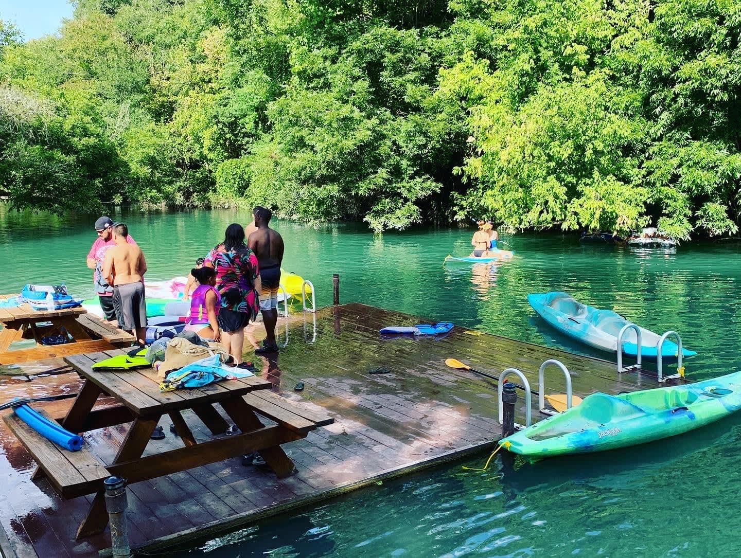 Take a break from kayaking and swim!