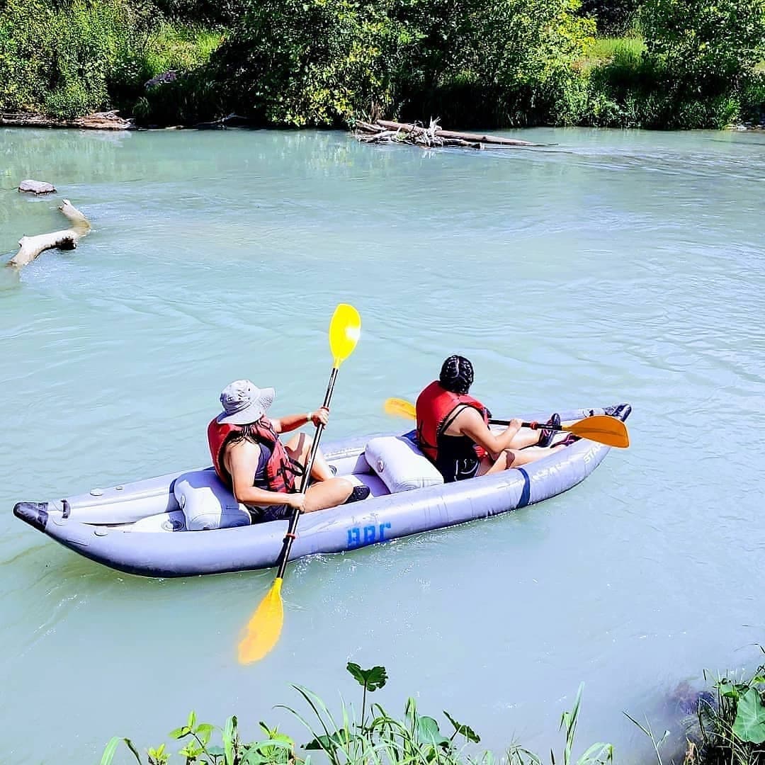 Kayak with a friend or family member in a double seated kayak! 