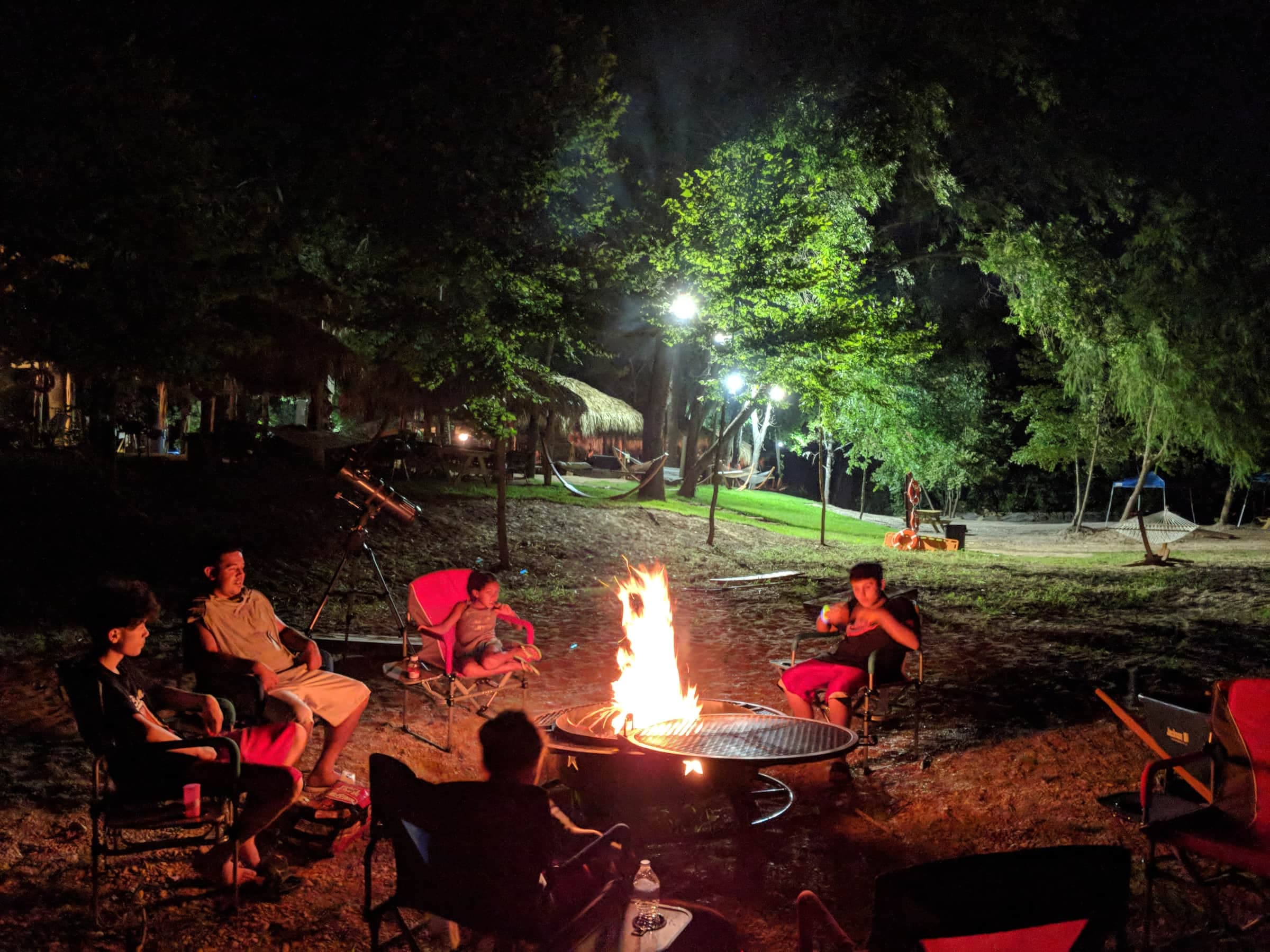 Hangout at night around the firepit