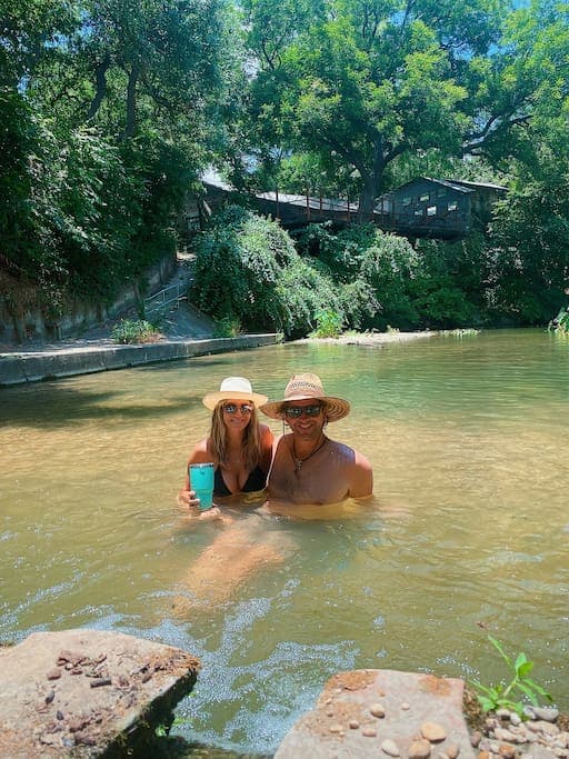 There's a nice shallow gravel bottom area to relax and sit in the creek!