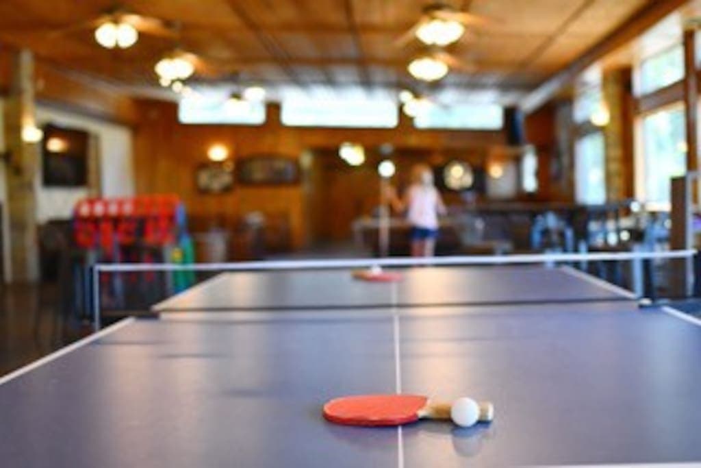 Our game room is huge and has 2 ping pong tables,
