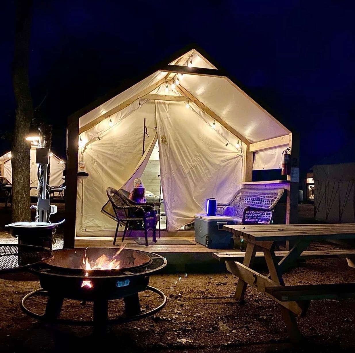 Each Glamping Cabin is double walled, fully insulated and air-conditionedheated!