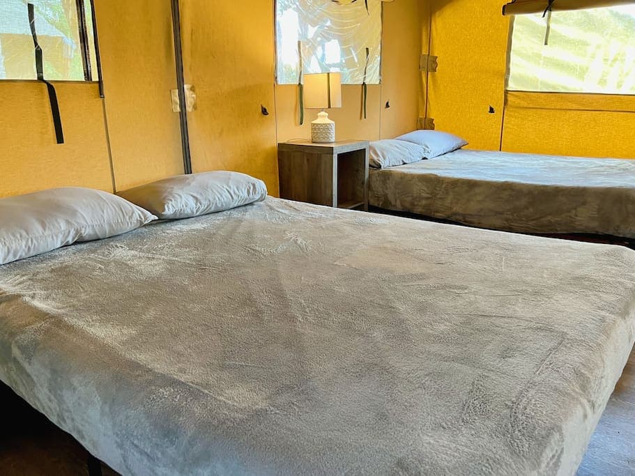 The mattresses are 8" foam beds which make for a great , comfortable nights sleep.