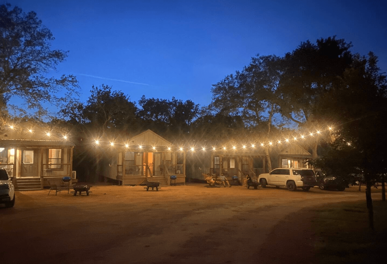 Property is lit up a night for safety.