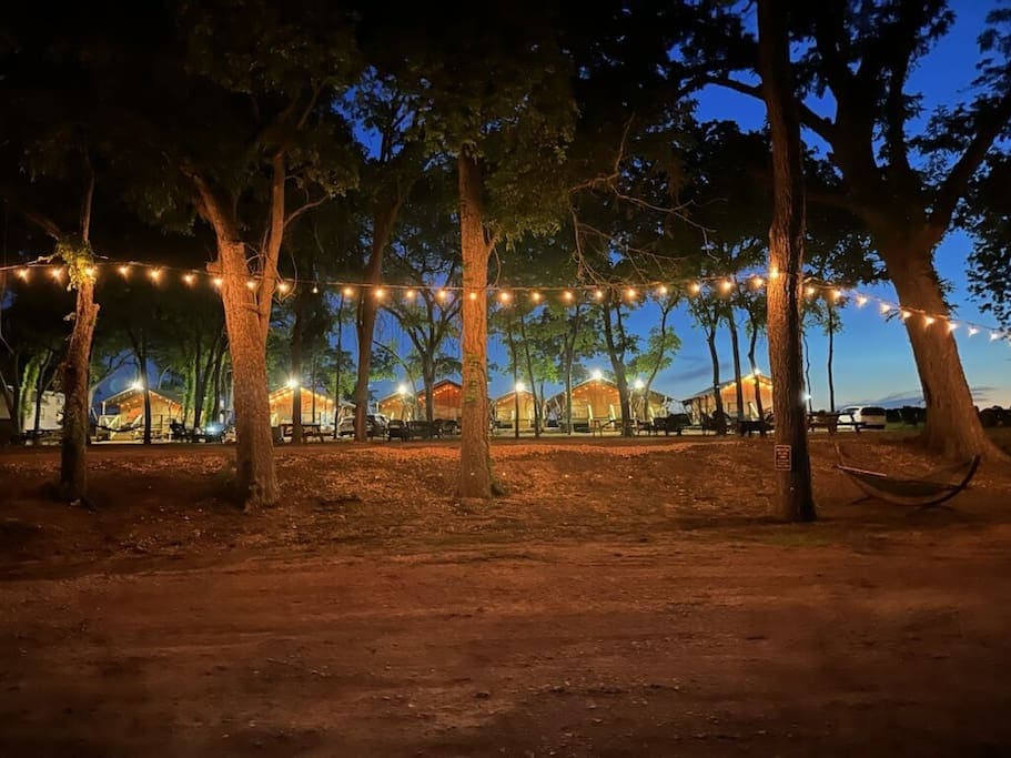 There is ample lighting at night.