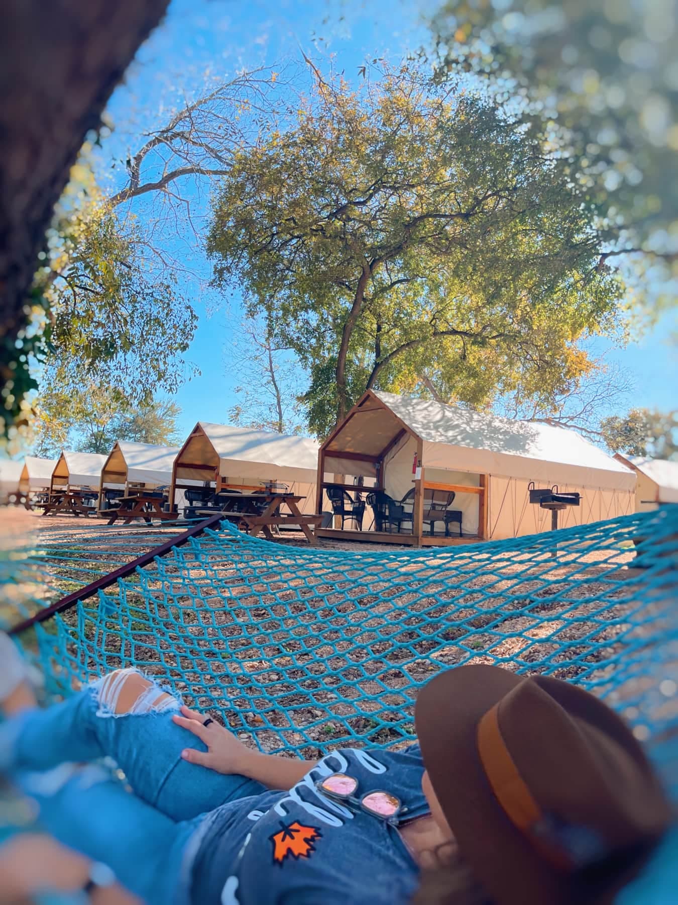 Relax in hammocks that are available