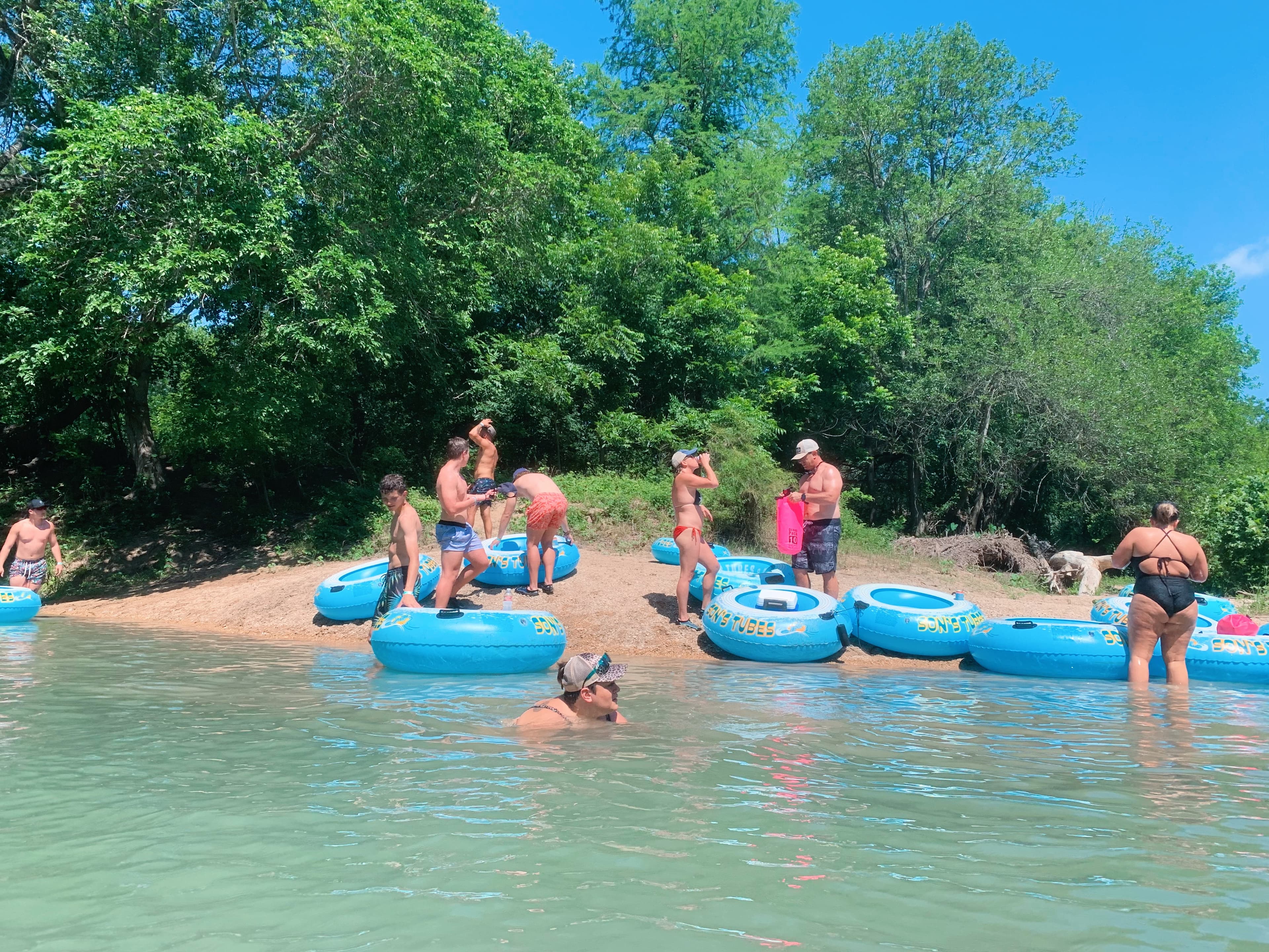 One of many beaches to hangout at when tubing