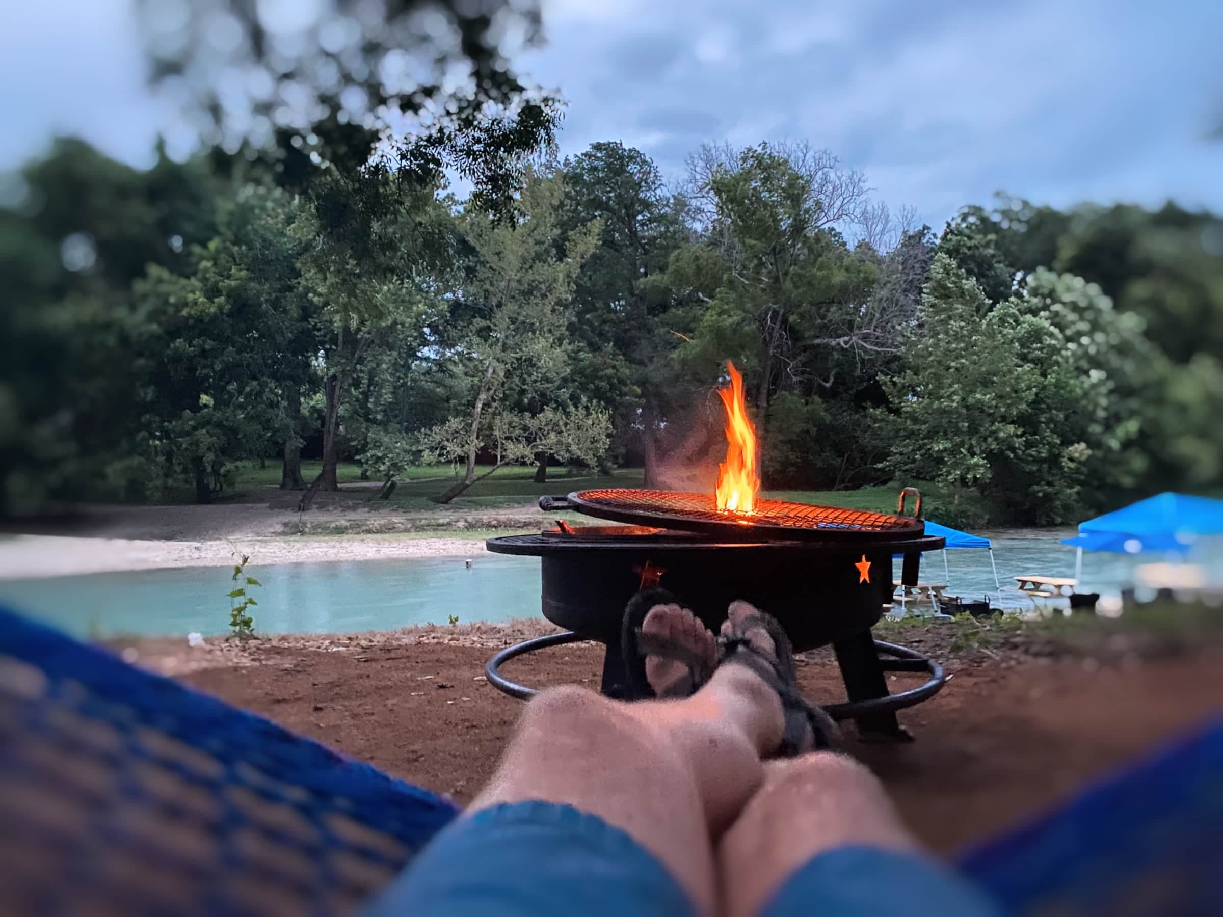 Kick back and relax riverside all night!