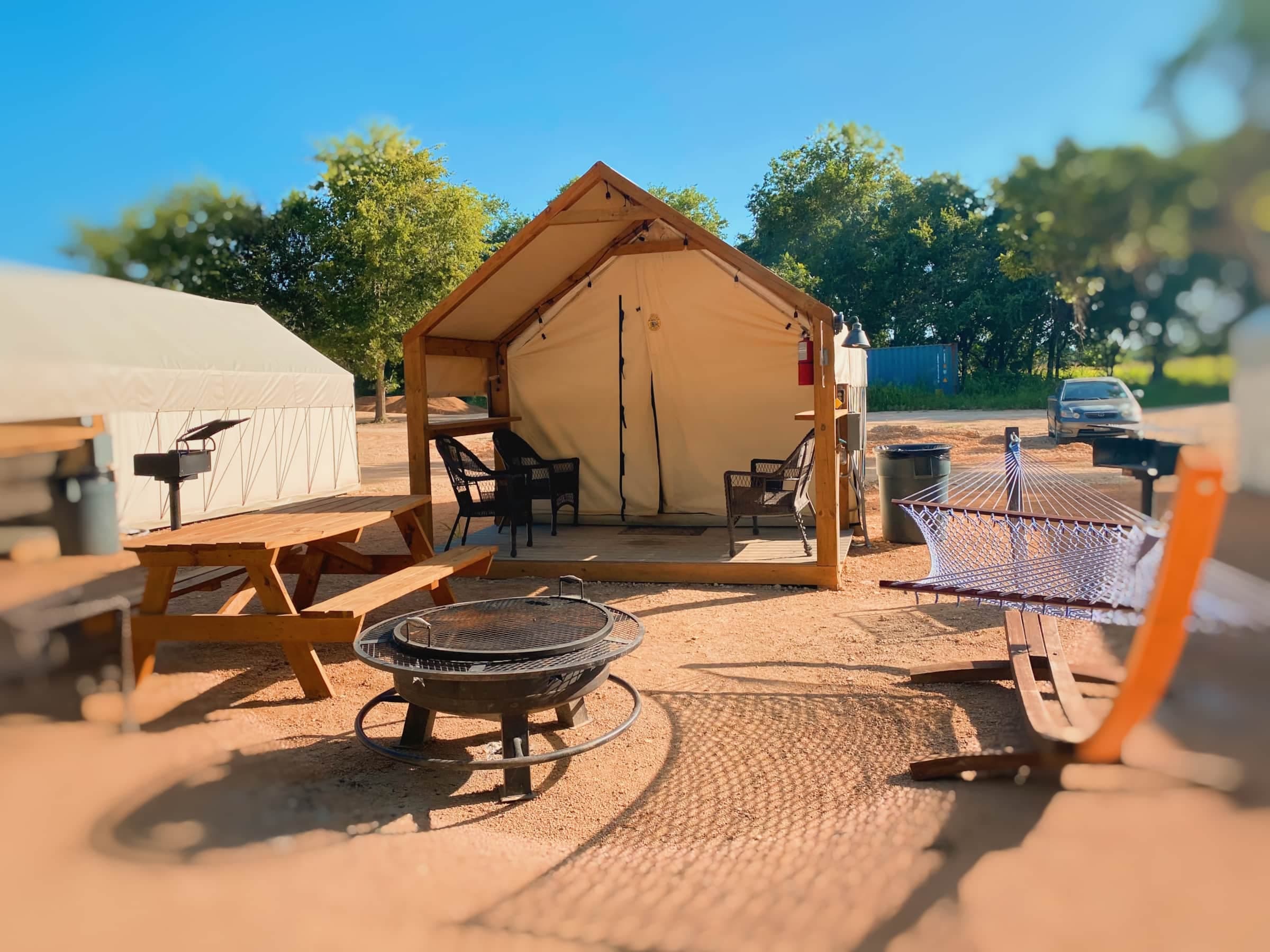 Cabins include grills and firepits