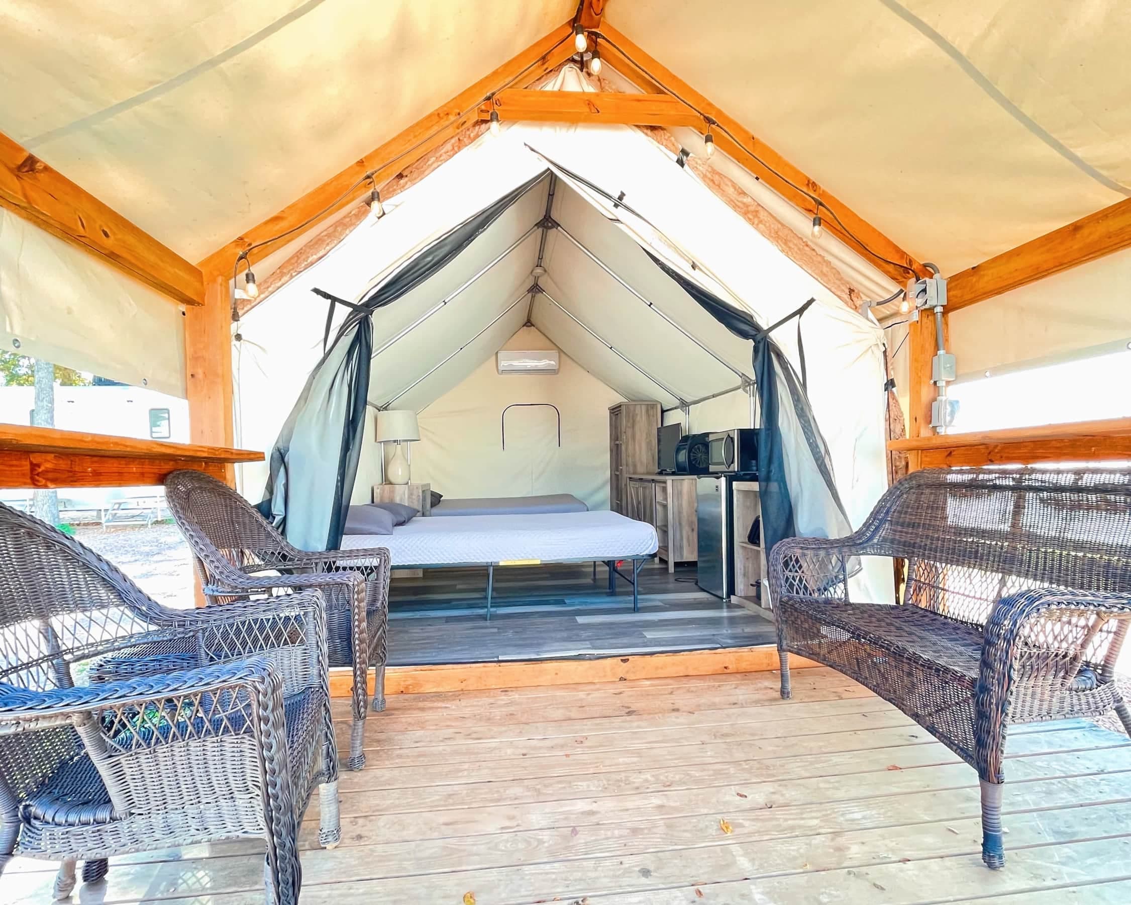 Open the cabin up and enjoy the view from inside