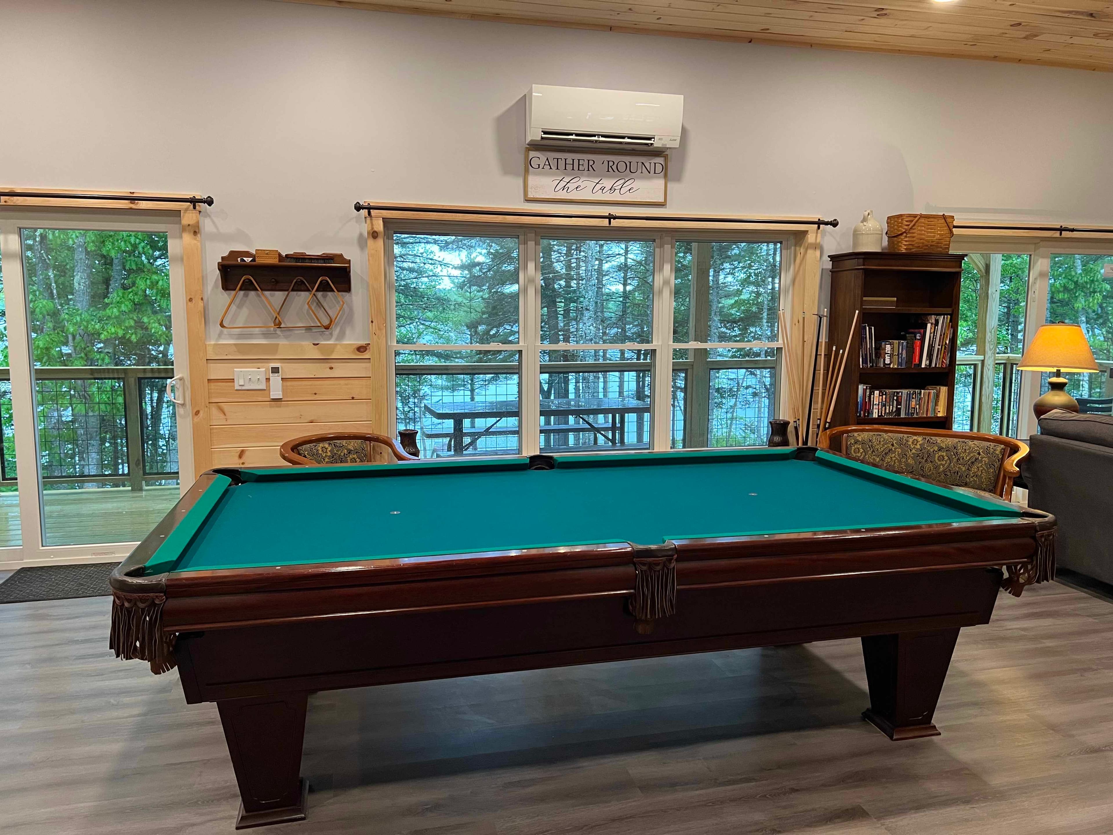 9 foot professional pool table (kids under 16 need to be accompanied by a parent)
